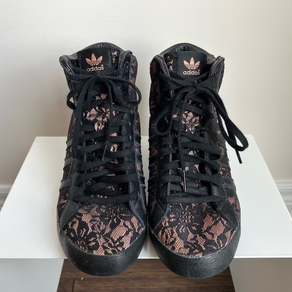 Adidas Jeremy Scott Js Lace Profi Wedge Sneakers Shoes Black - Picture 2 of 4